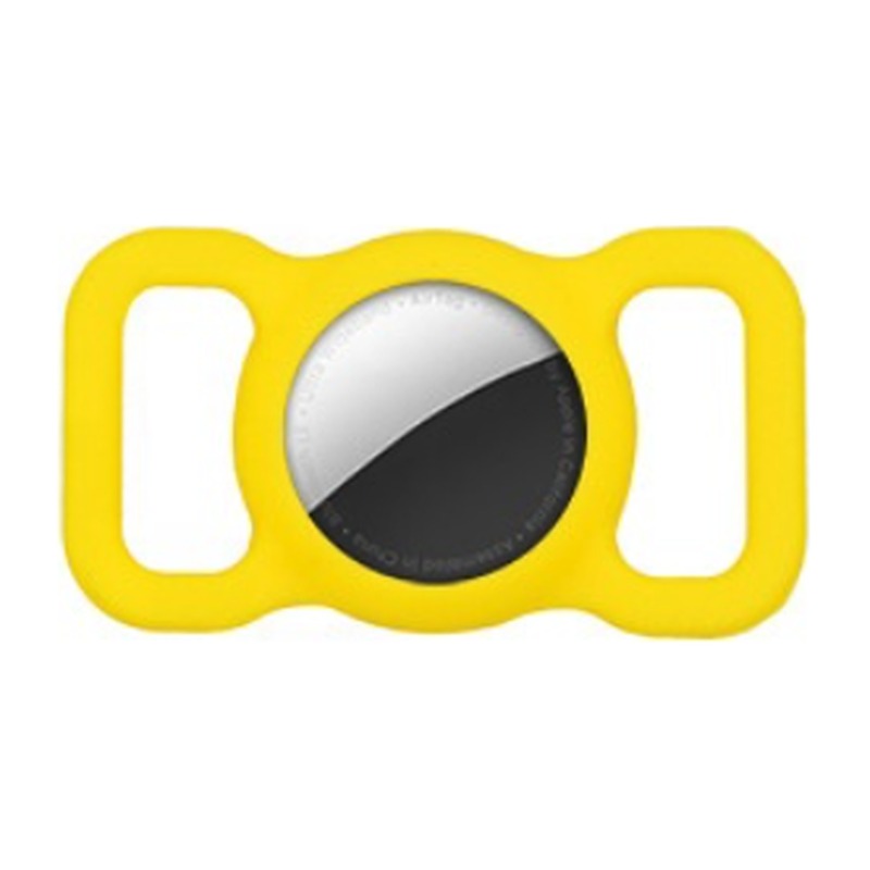 TailTrace AirTag dog collar mount in Sunshine Yellow
