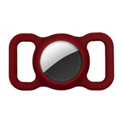TailTrace AirTag dog collar mount in Wine Red