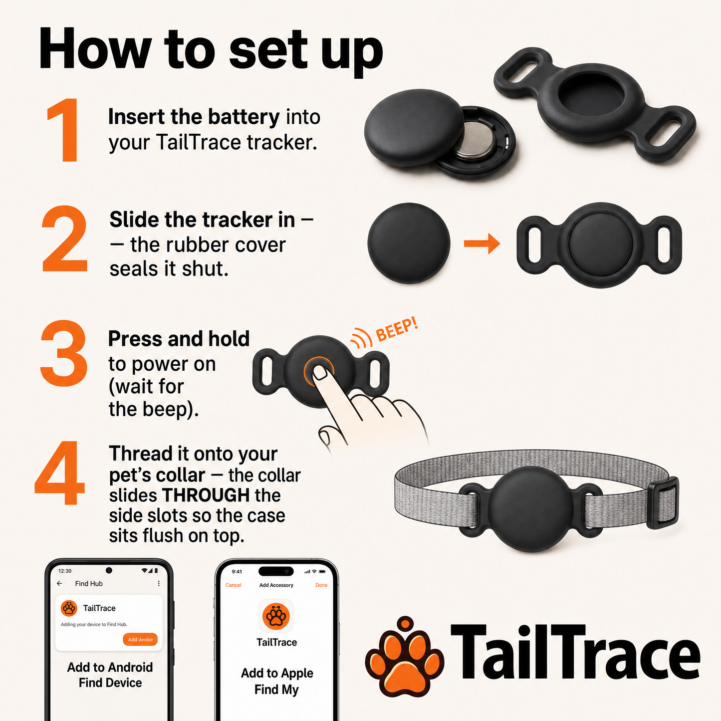 TailTrace™ Dog Collar Tracker