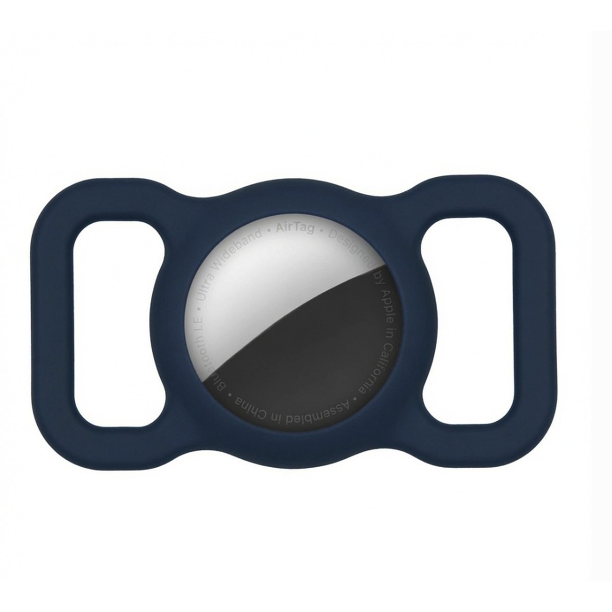 TailTrace mount in Midnight Navy holding an Apple AirTag